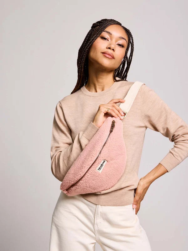 Sac banane Sasha - Teddy rose poudré