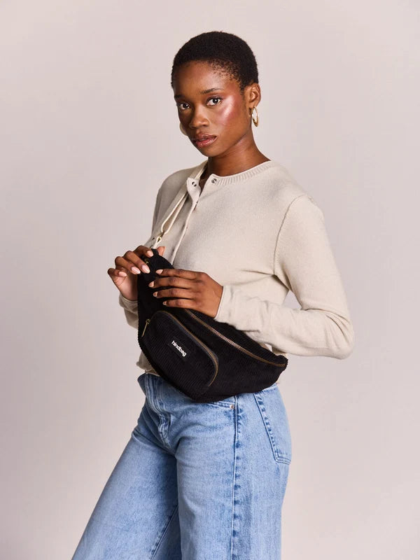 Sac banane XL Sofia - Velours noir