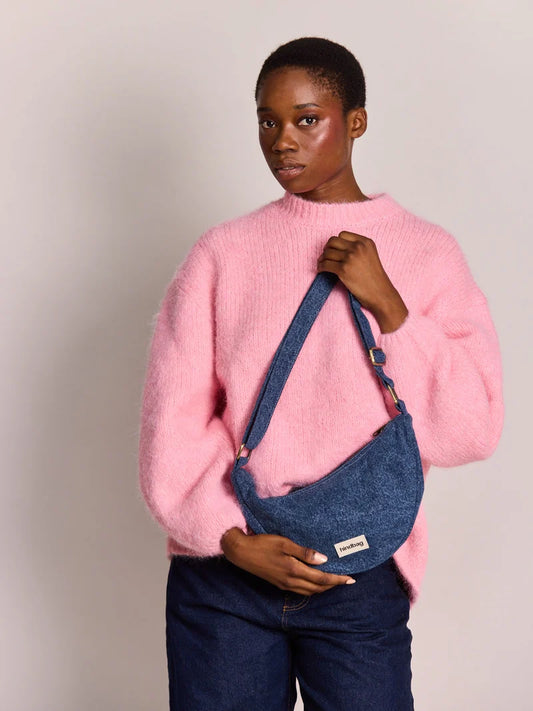 Sac banane Andrea - Denim bleu foncé