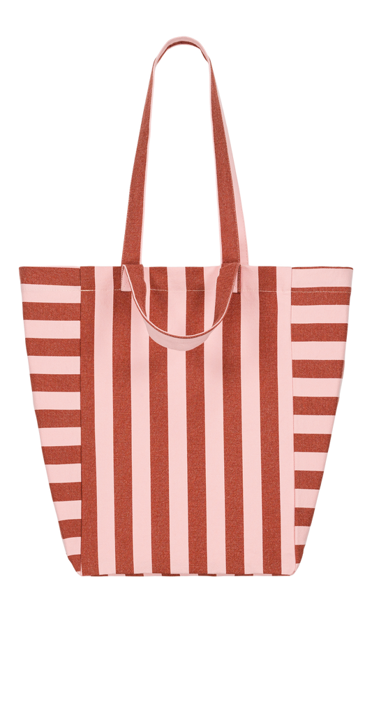 Sac cabas Elisabeth - Rayure brick/chamallow