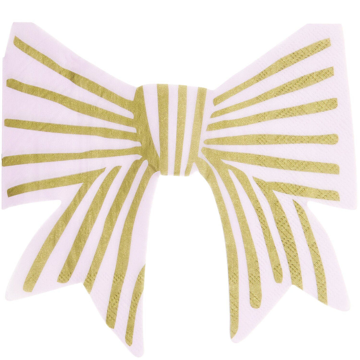 Serviettes en papier Noeud rayé rose et or