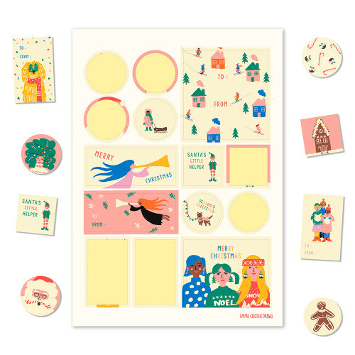 Set de 42 stickers de Noël - Fun christmas - Emma Cooter