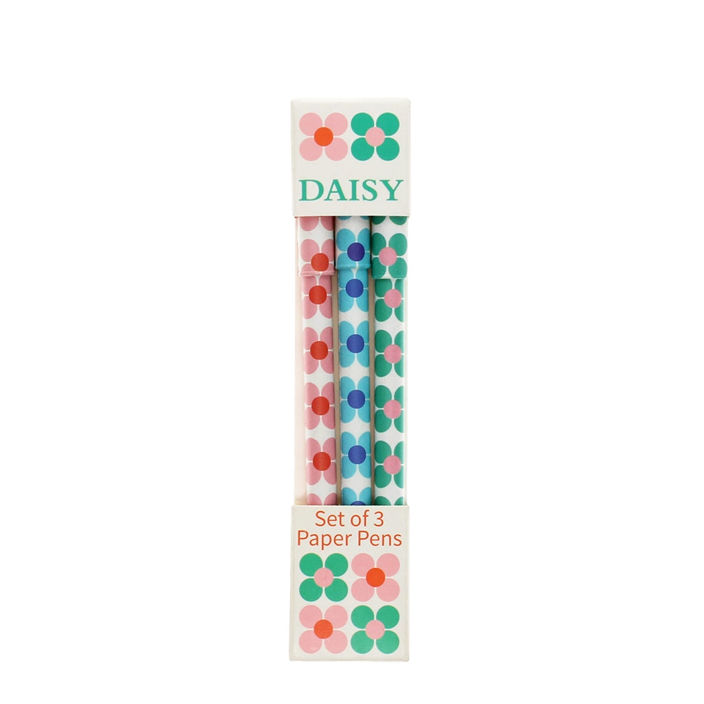 Lot de 3 stylos à bille en papier - Daisy