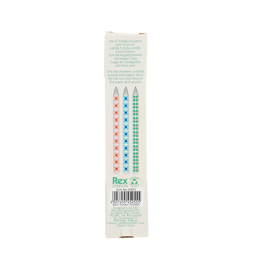 Lot de 3 stylos à bille en papier - Daisy