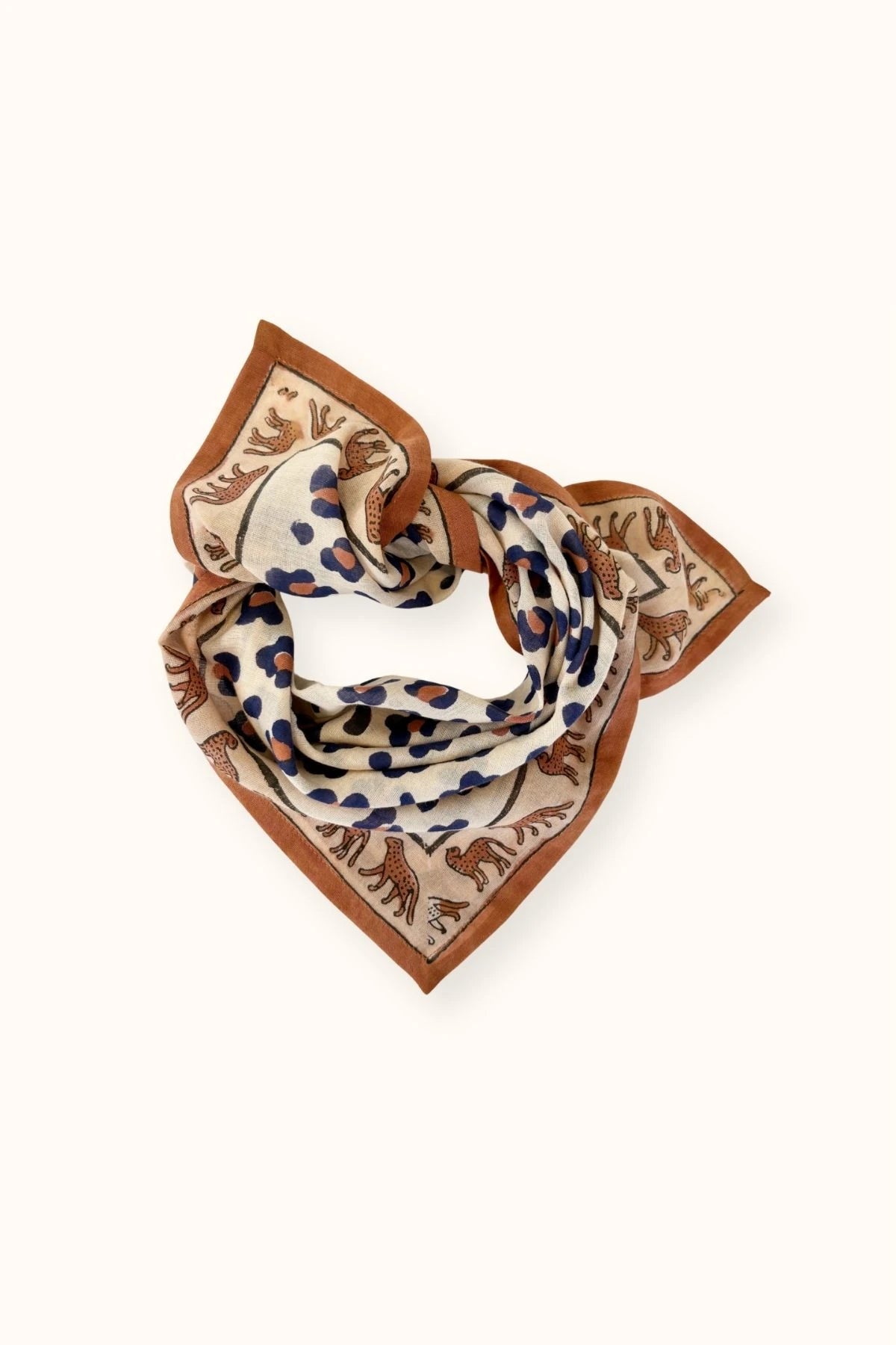 Small foulard Dupitta - Léopard rust