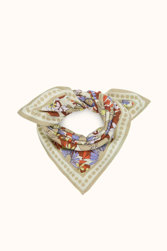 Small foulard Manika - Bouquet macadamia