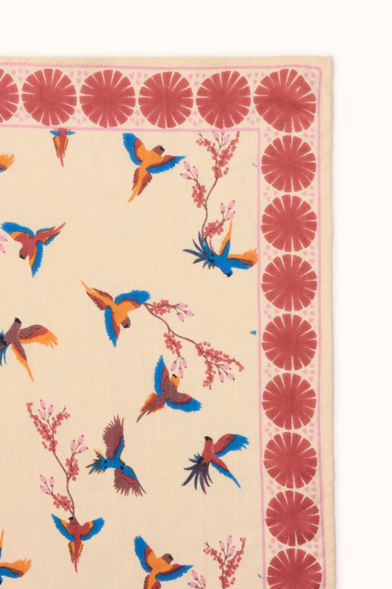 Small foulard Manika - Cerisier macadamia dahlia