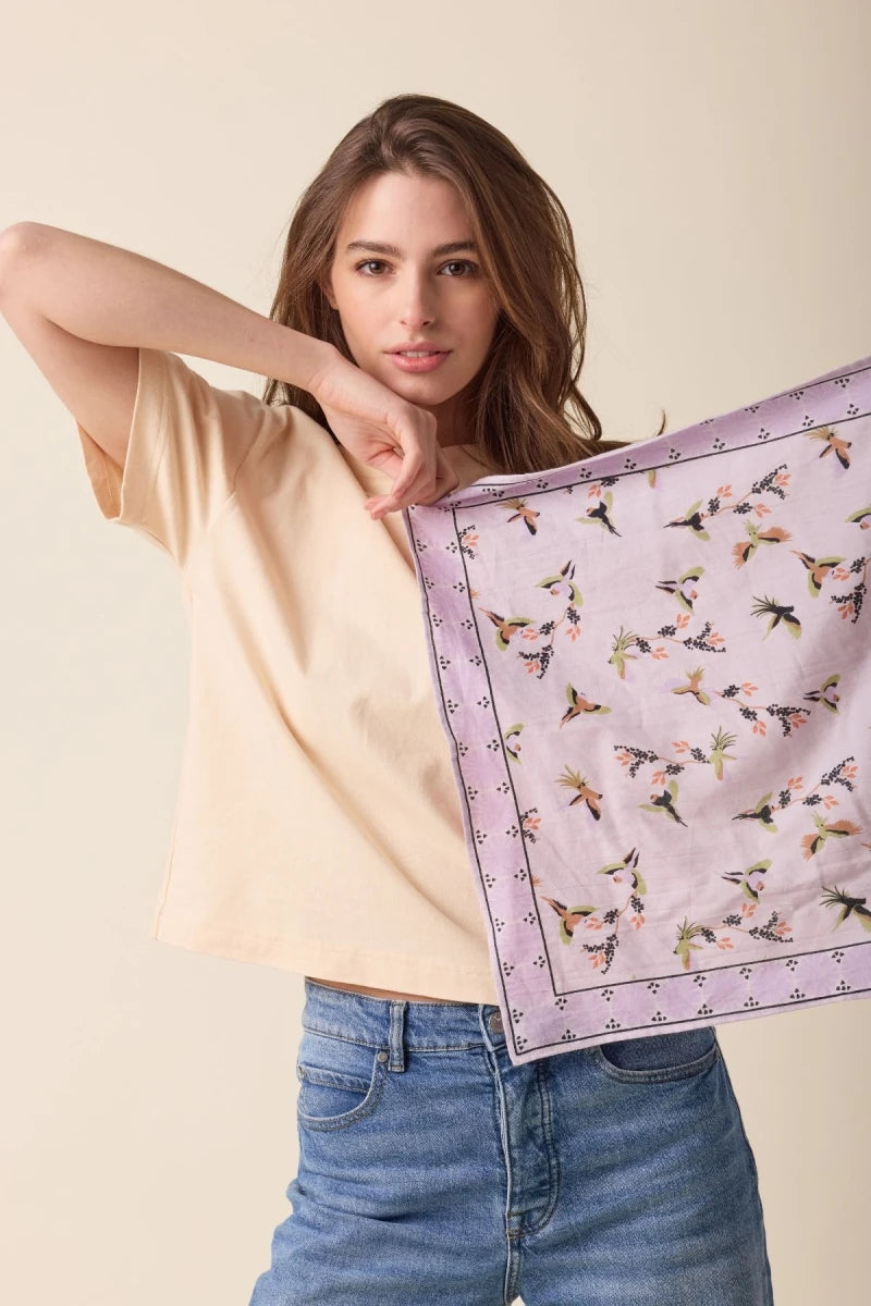 Small foulard Manika - Cerisier lilas