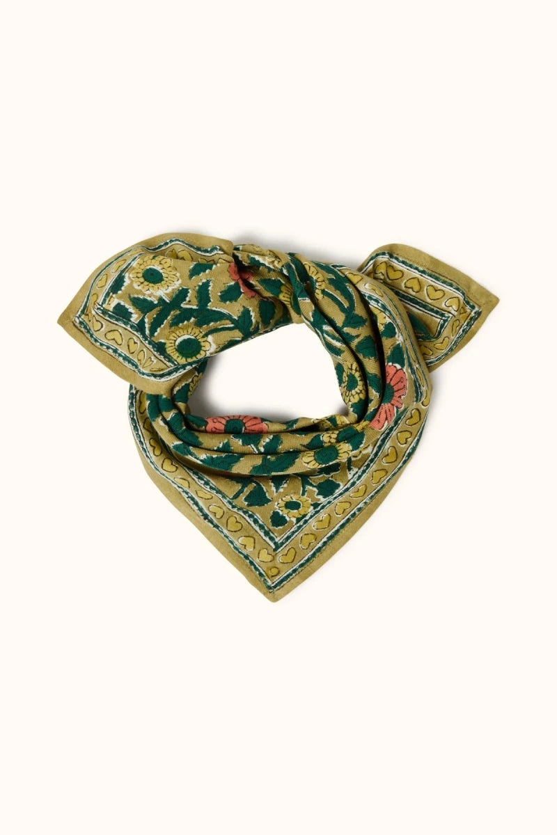 Small foulard Manika - Coeur khaki