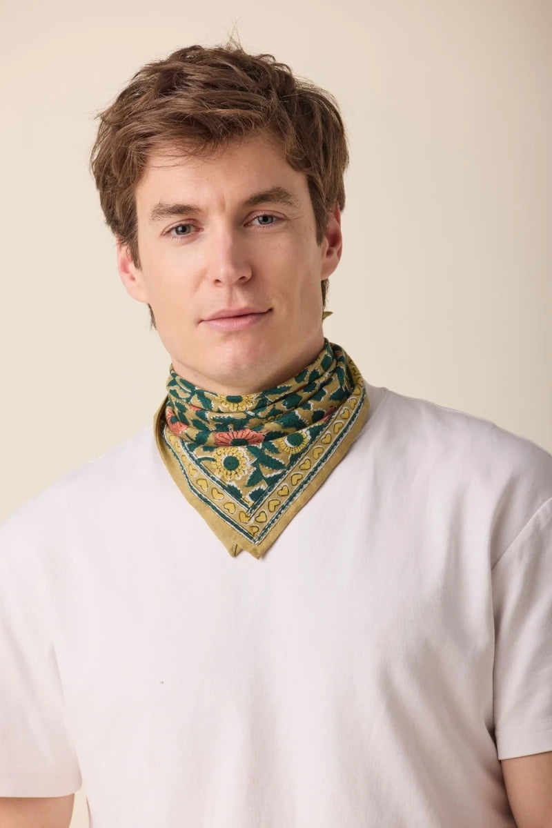 Small foulard Manika - Coeur khaki