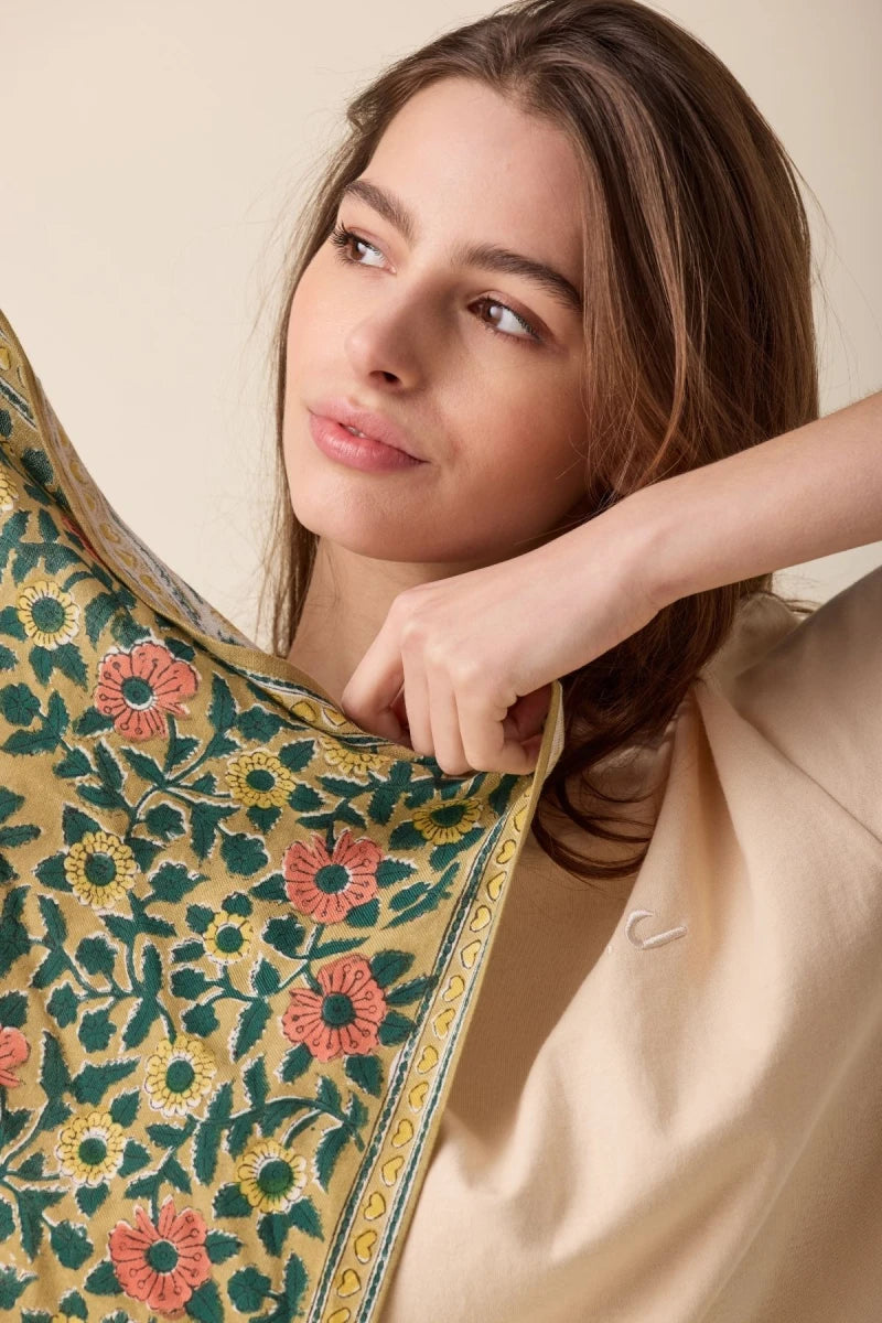 Small foulard Manika - Coeur khaki
