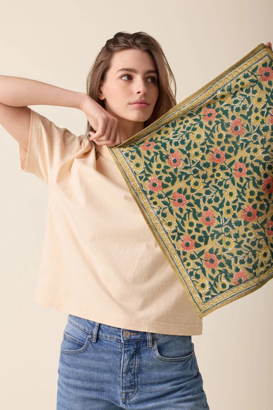 Small foulard Manika - Coeur khaki