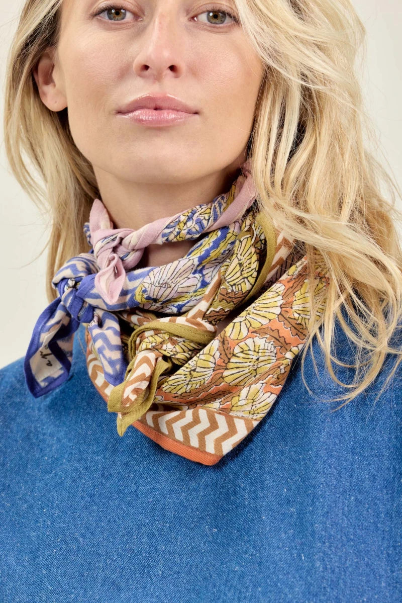Small foulard Manika - Molly Lilas — Apaches collections , Lyon