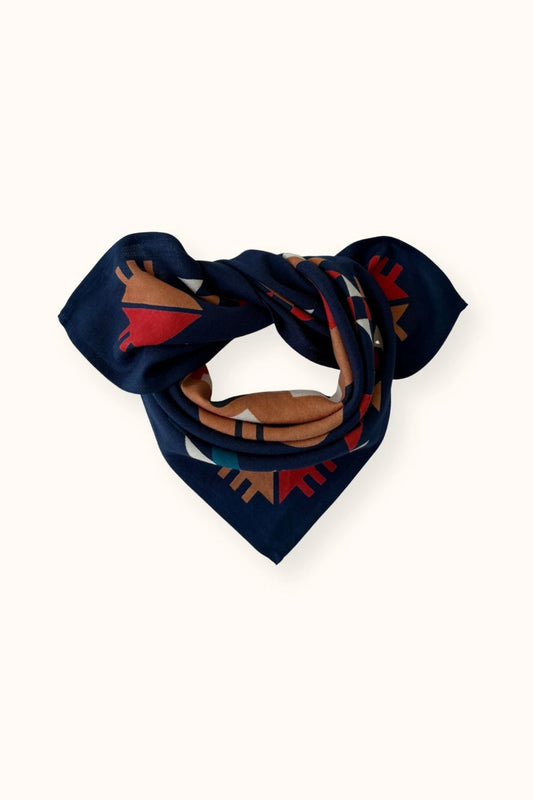 Small foulard Manika Rajah - Navy