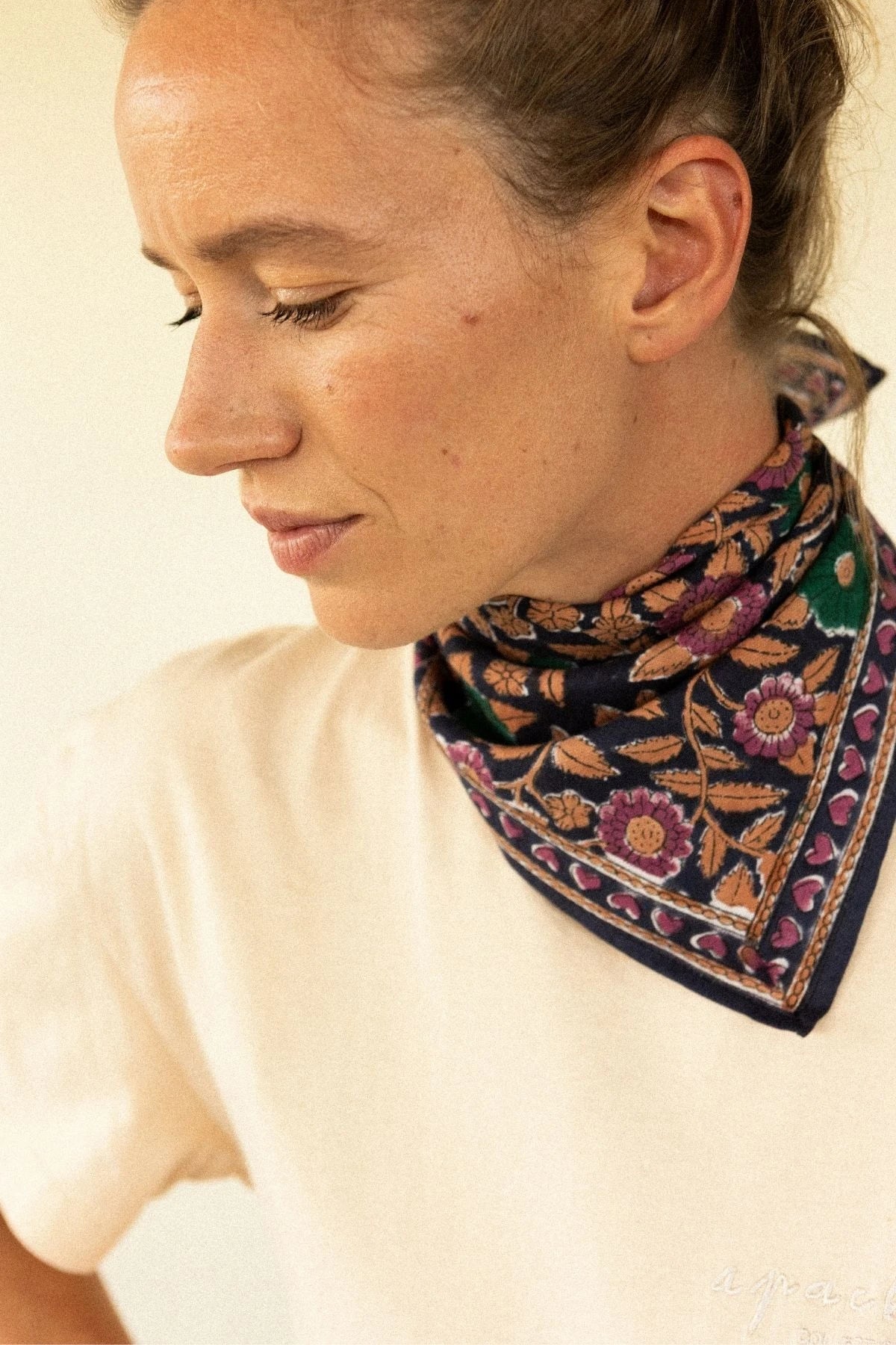 Small foulard Coeur - Navy forest