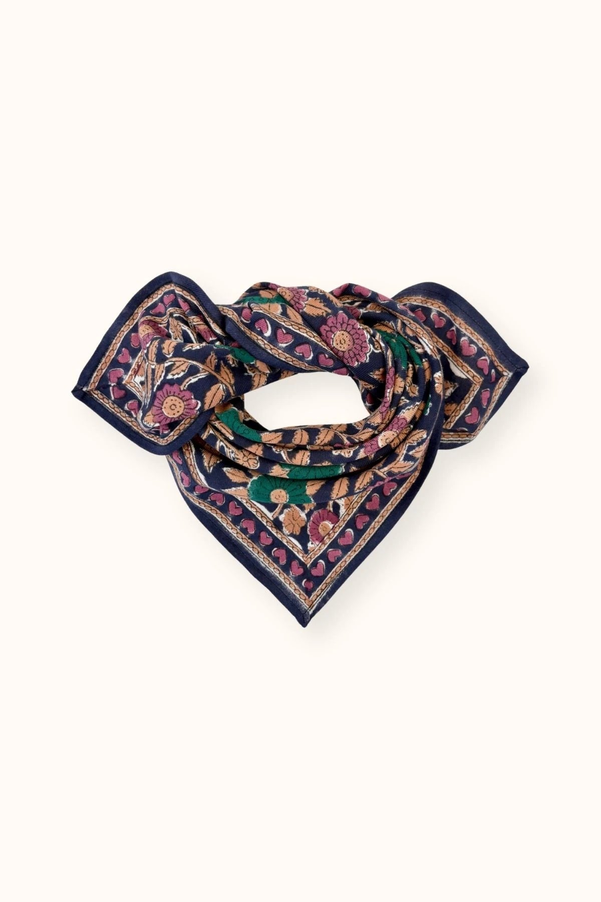 Small foulard Coeur - Navy forest