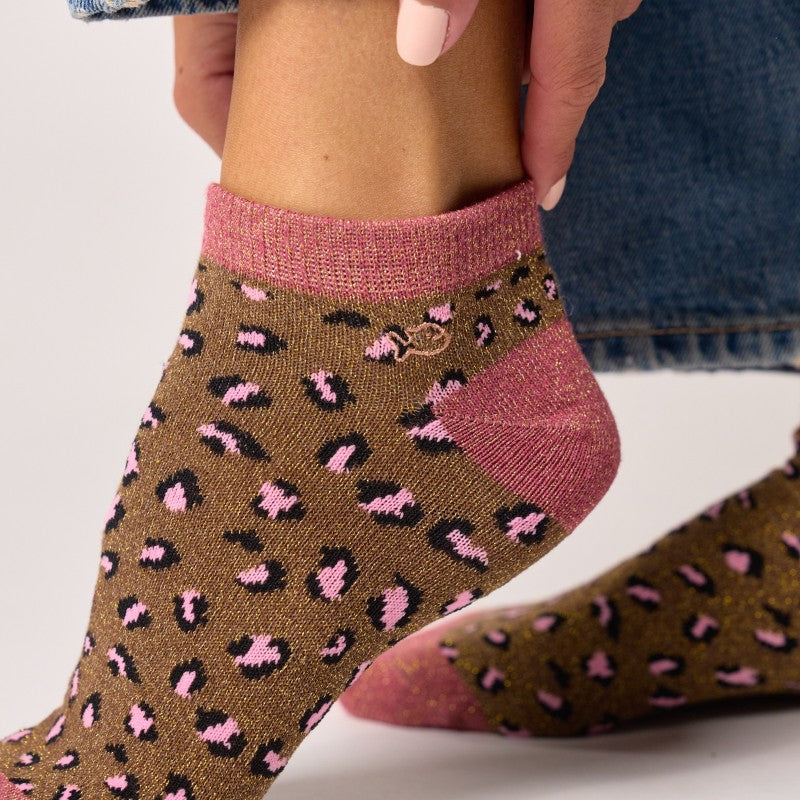 Socquettes Léopard - Marron et rose - Taille 37/40 — Billybelt , Lyon