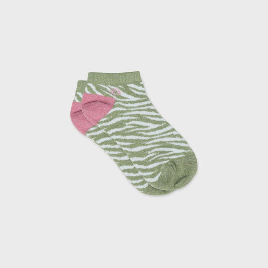 Socquettes Zèbre - Blanc et vert - Taille 37/40