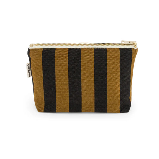 Trousse Sofia - Rayure cumin/noir