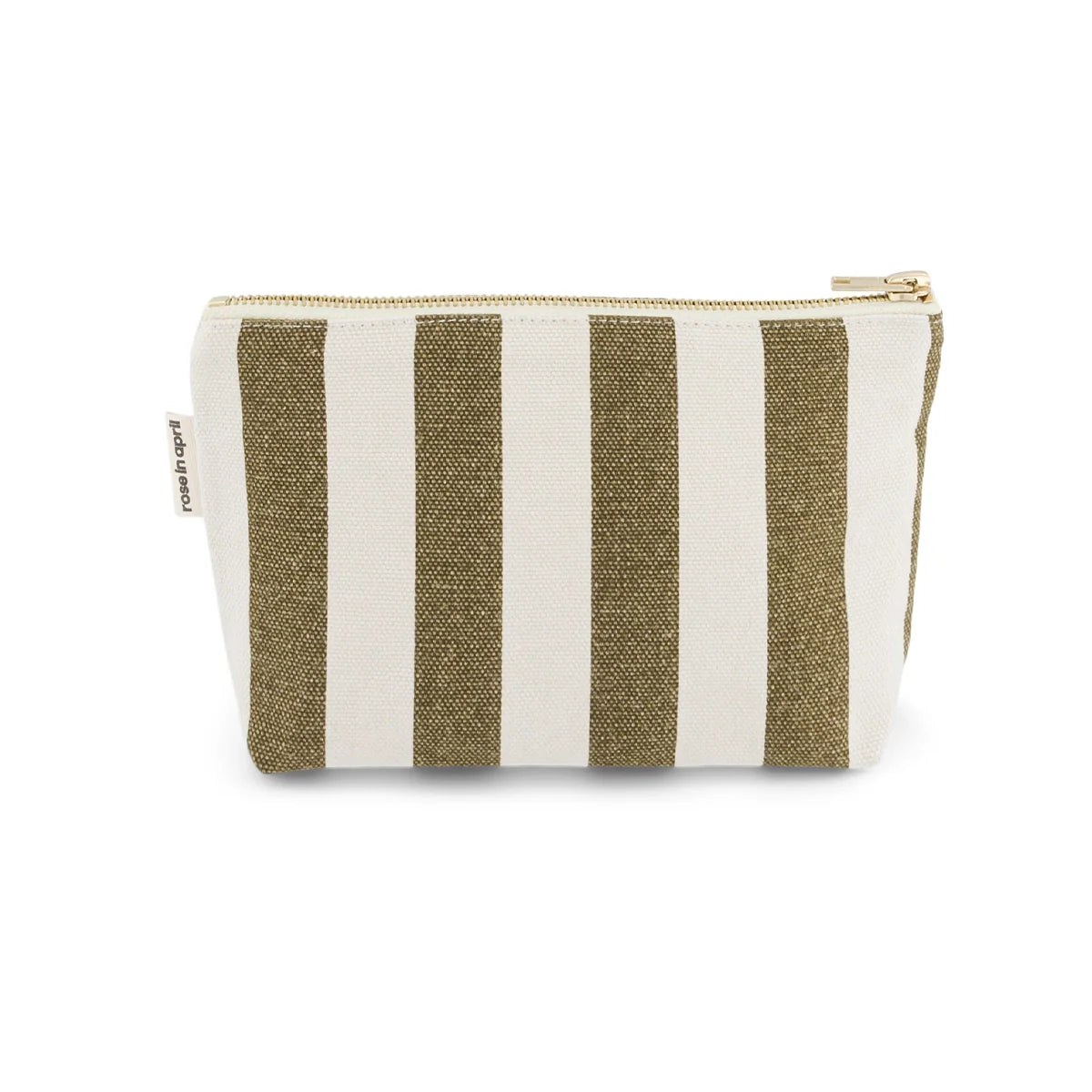 Trousse Sofia - Rayure olive/greige