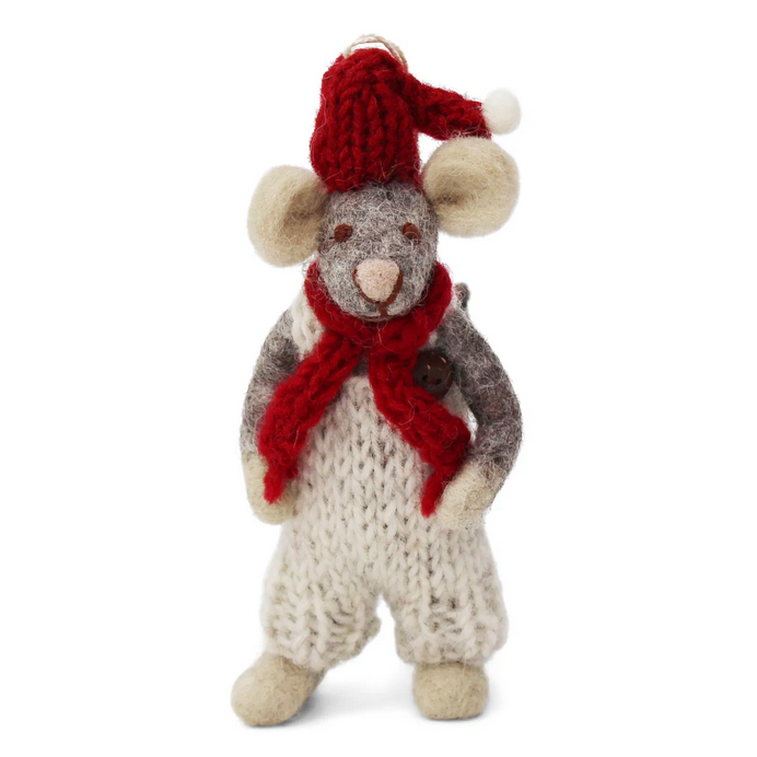 Souris grise et son écharpe rouge - Boy