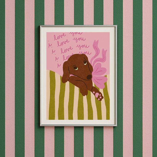 Affiche A5 - Teckel love you