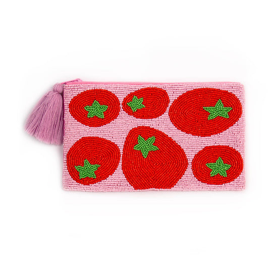 Trousse perlée tomates