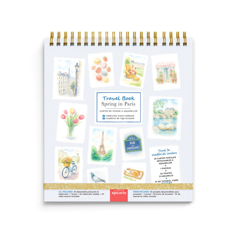Carnet aquarelle travel book - Spring in Paris