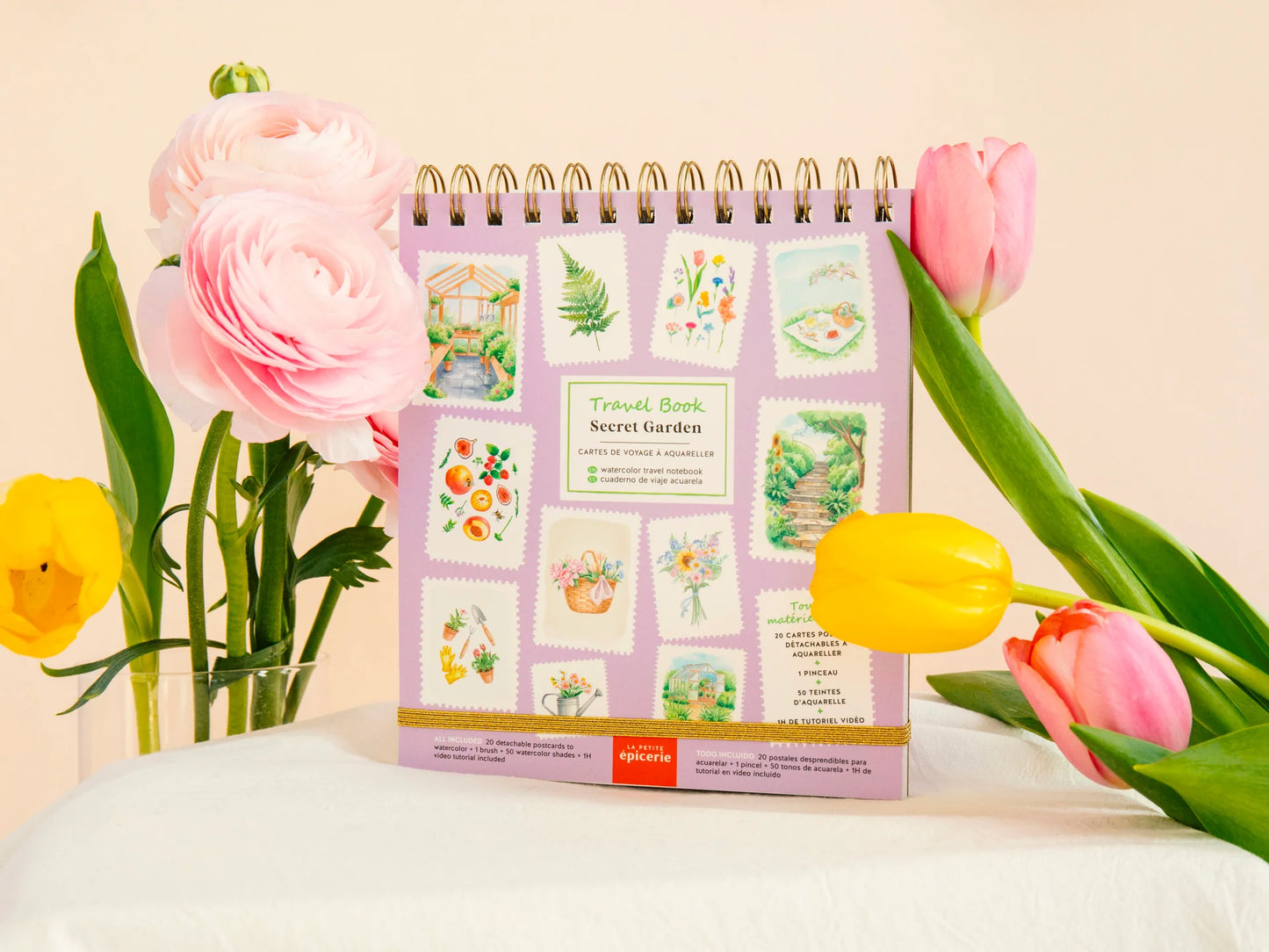 Carnet aquarelle travel book - Secret garden