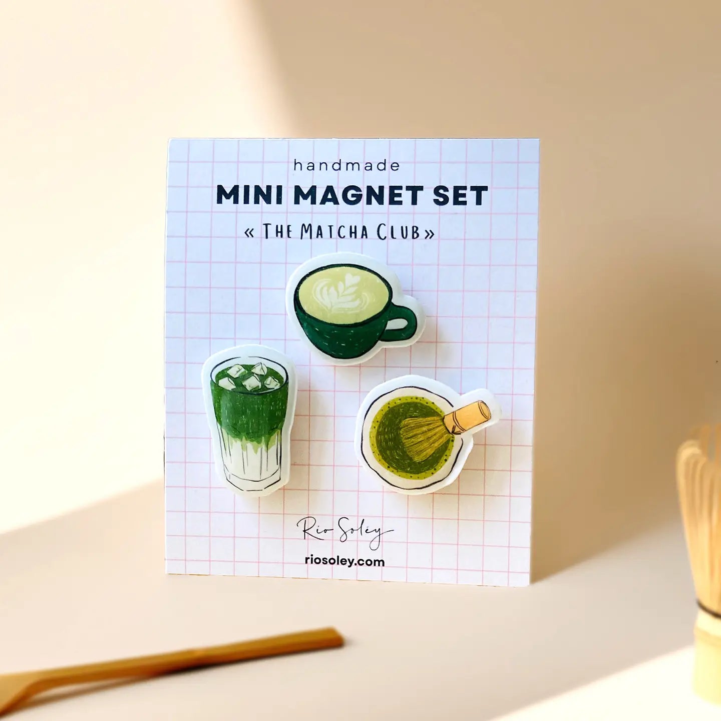 Lot de 3 aimants - The matcha club — Rio Soléy , Lyon