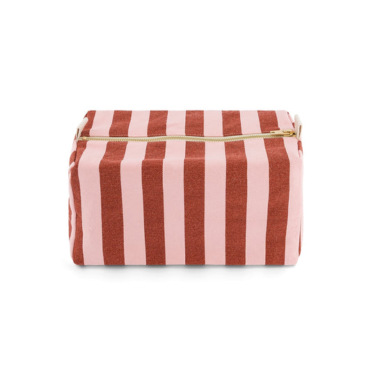 Trousse de toilette Vic - Rayée brick/chamallow