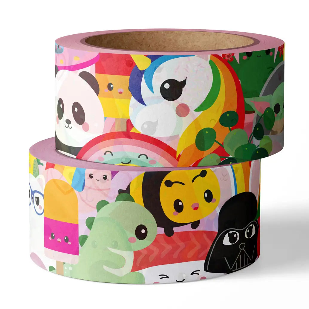 Washi tape - kawaii : licorne, Yoda, sushi, panda, arc-en-ciel, etc.